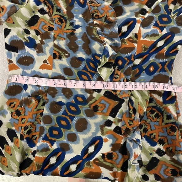 Fully Lined Mock Wrap-Front Chiffon Dress - Picture 6 of 13